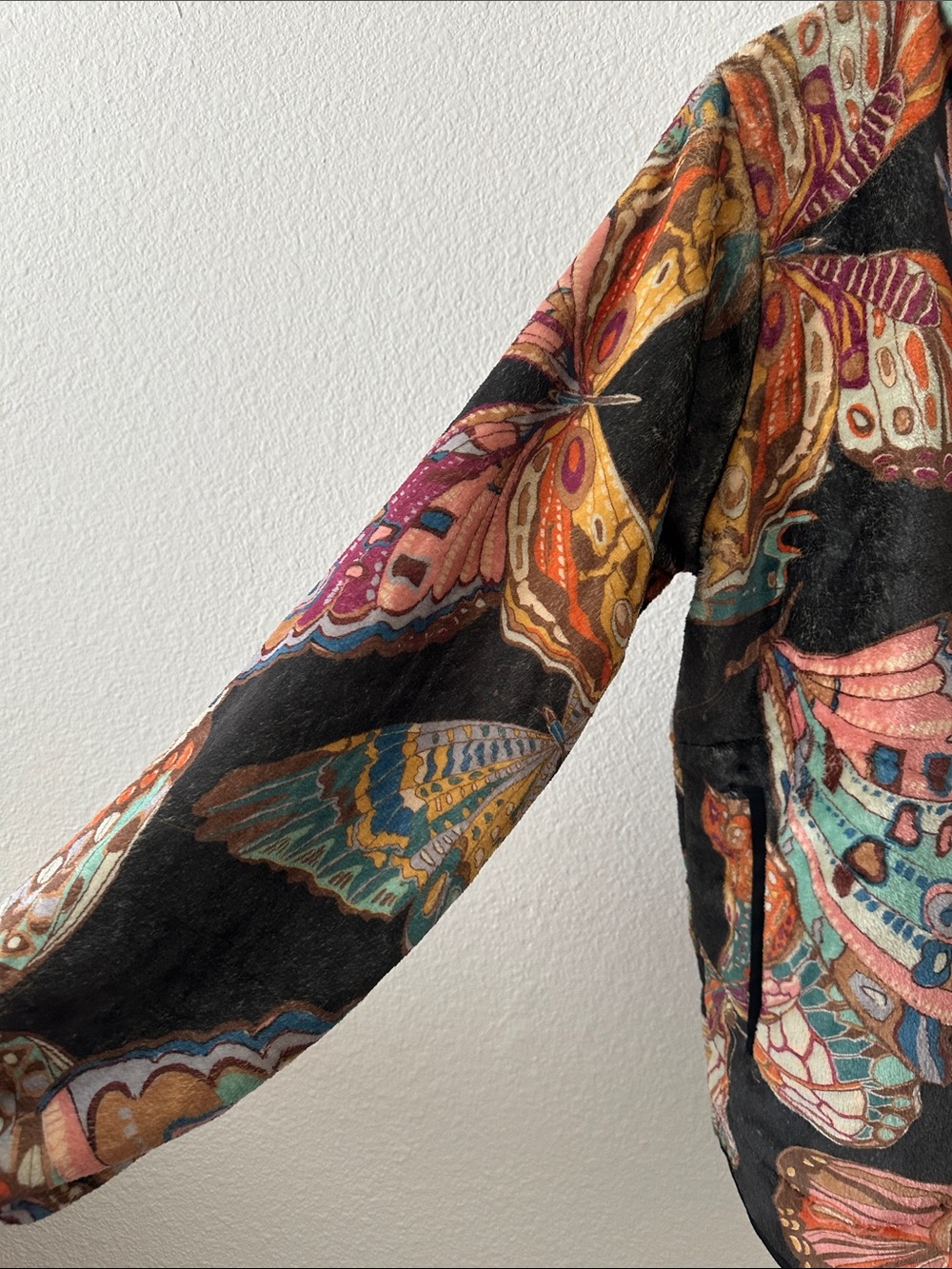 Johnny Was Esther Fleece Butterfly Print Zip Front Jacket sz XL NEW - Picture 4 of 6